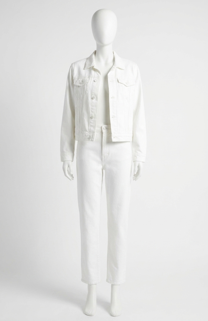NEW MOTHER bruiser button up jacket in white